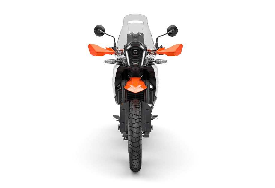 PHO_BIKE_90_VO_Travel-KTM-2025-390-adventure-x-white-ust-front-view-studio-image_#SALL_#AEPI_#V1